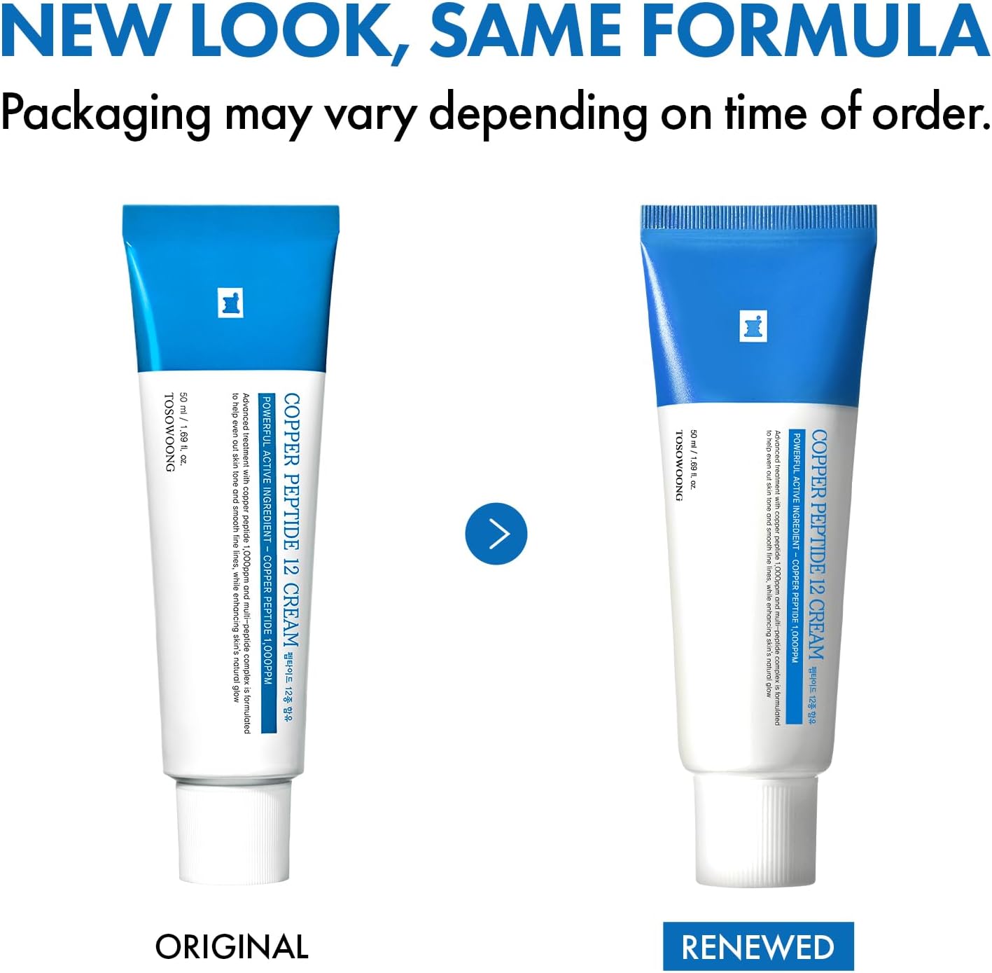 TOSOWOONG Copper Peptide 12 Cream – 99% Purity Copper Tripeptide-1 & 12 Multi-Peptide Complex for Skin Elasticity & Hydration, Korean Skincare, 50 ml / 1.69 fl. oz