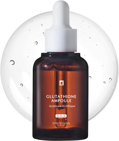 TOSOWOONG Glutathione Serum with 20,000ppm Glutathione, Niacinamide and hyaluronic acid, Dark Spot, Improve skin elasticity, Revitalize complexion, Korean Skincare, 30ml, 1.01 fl. oz.