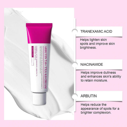 2PCS Arbutin 7% + Tranexamic Acid 4% Cream, Targets Dark Spots & Hyperpigmentation, Reduces Freckles & Blemishes
