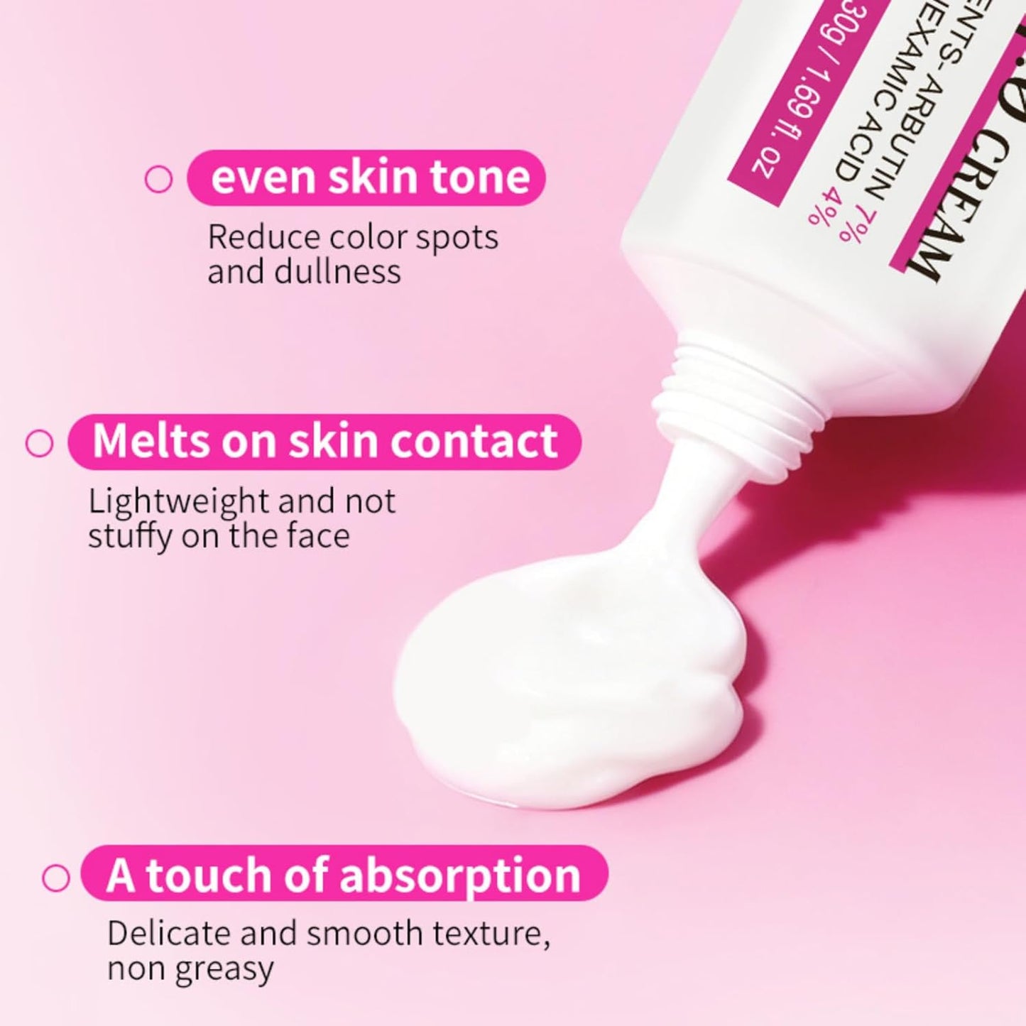 Arbutin 7% + TXA 4% Brightening Cream, Hydrating Face Moisturiser, Dark Spot Remover with Glutathione & Niacinamide, Skin Lightening Cream for Dark Spots, Blemishes, Uneven Tone & Dullness