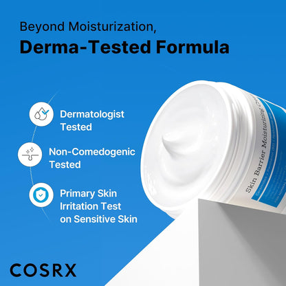 COSRX Skin Barrier Moisturising Body Cream 450ml Ceramide & Hyaluronic Acid Body and Face Cream for Dry Skin, Fragrance Free Hydrating Lotion, Korean Skincare