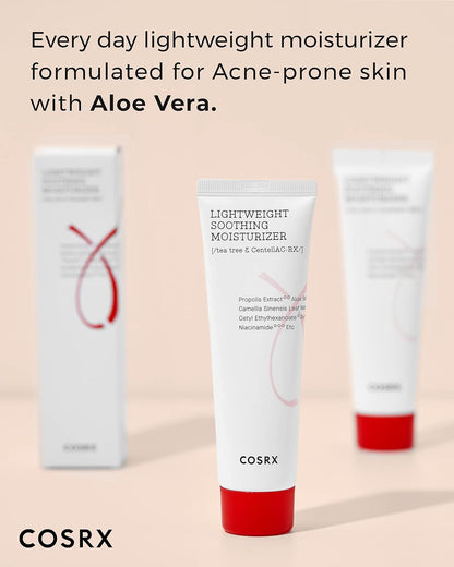COSRX AC Collection Lightweight Soothing Moisturizer, 80ml | Aloe Vera Leaves Extract 71.2% | Cruelty Free, Paraben Free, Korean Skincare