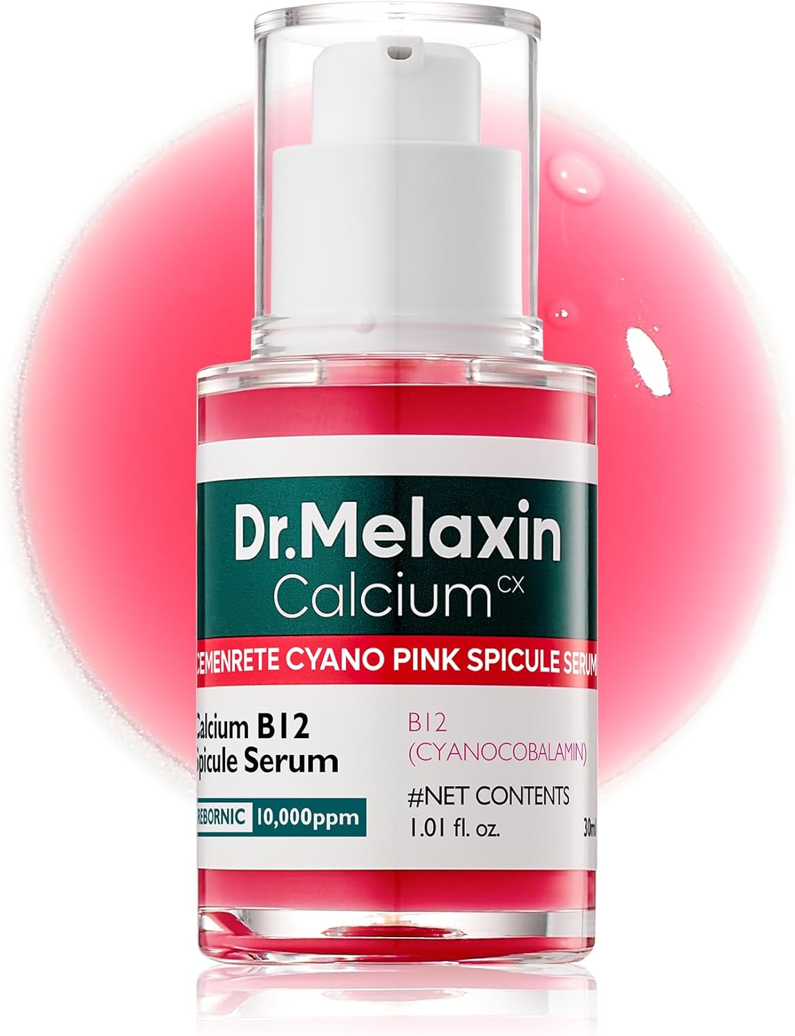 Dr.Melaxin Cemenrete Cyano Pink Spicule Serum – Calcium Pore Tightening & Skin Regeneration Serum with Vitamin B12, Micro-Spicule for Absorption, Smooth Texture & Glow – Korean Skincare (1.01 Fl Oz)