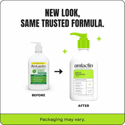 AmLactin Daily Moisturizing Body Lotion, 14.1 Ounce Bottle with Pump, Paraben Free