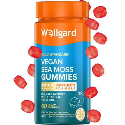 Wellgard Vegan Apple Cider Vinegar Gummies, Gold Standard 1000mg ACV Gummies with Vitamin C, Chromium and Pomegranate, Non-GMO, Gluten-Free & Gelatine-Free