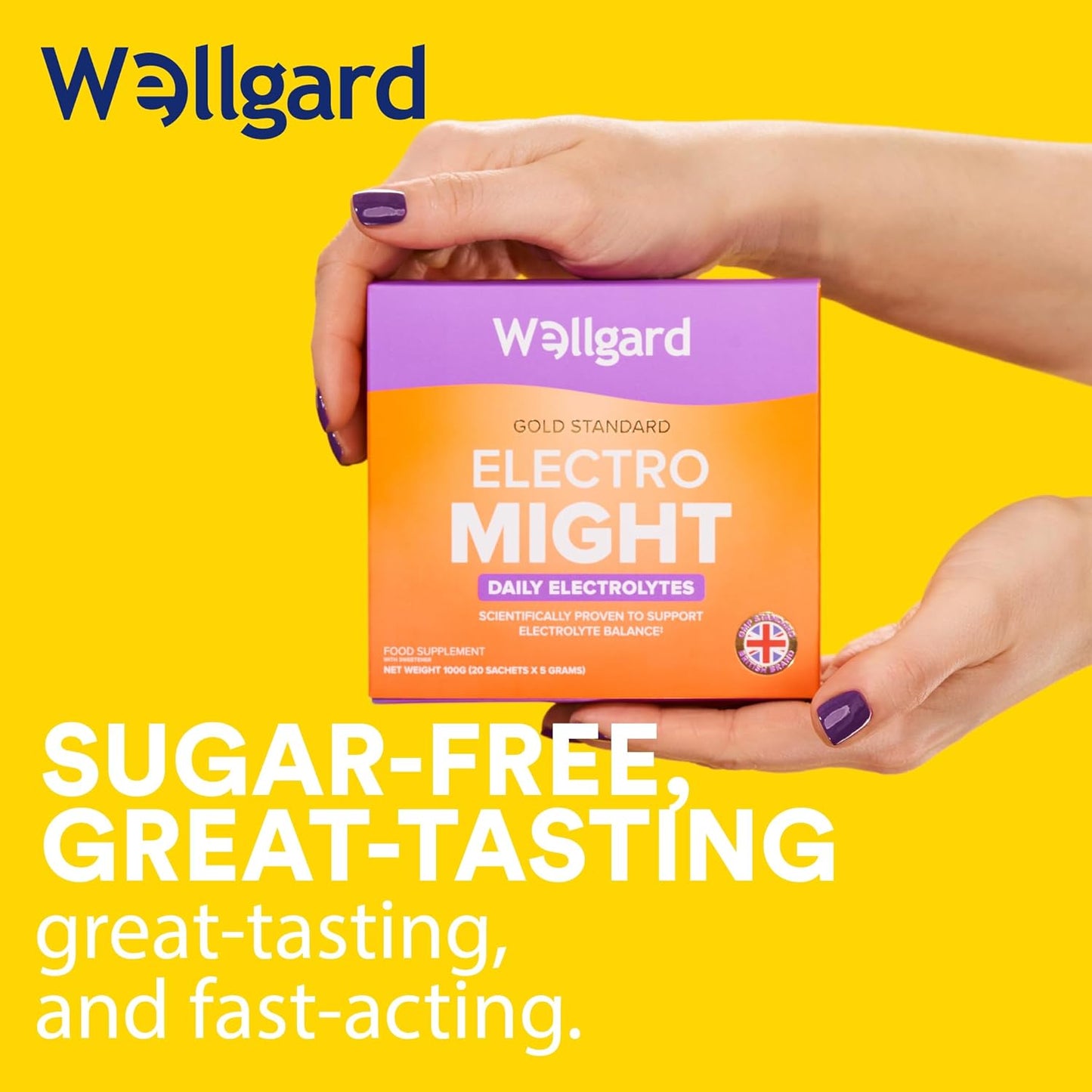 Wellgard Electromight - Advanced Electrolytes Sachets with Magnesium, Iron & Vitamin C, Energy & Muscle Function Supplement, 20 Sachets
