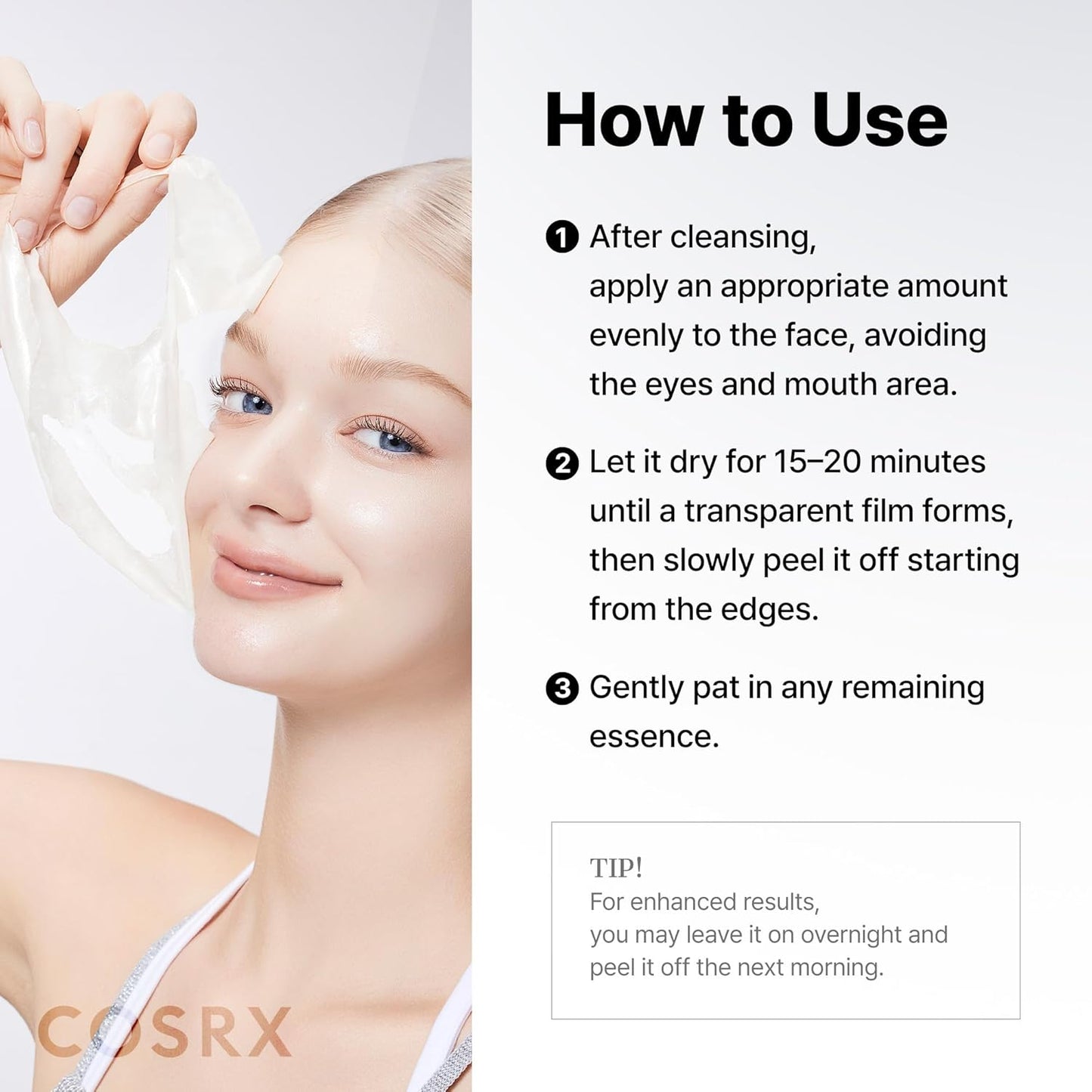 COSRX PDRN Exosome Skinplaning Glaze Mask 50ml (Brush Included), Peel Off Face Mask for Glass Skin, Gentle Exfoliation, Overnight Wrapping Treatment, Korean Skincare