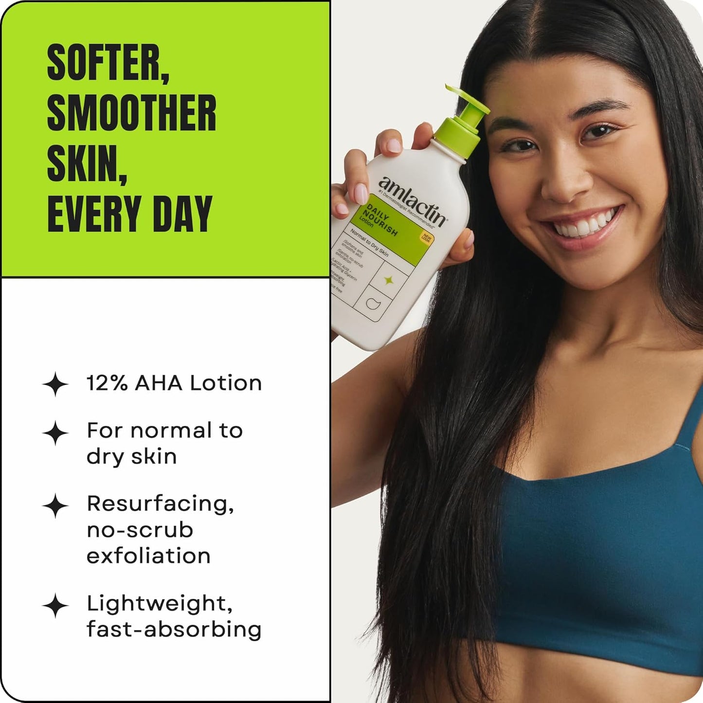 AmLactin Daily Moisturizing Body Lotion, 14.1 Ounce Bottle with Pump, Paraben Free