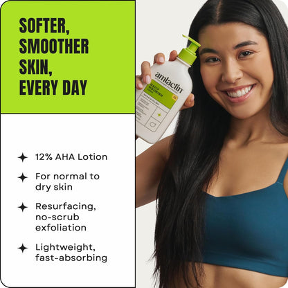 AmLactin Daily Moisturizing Body Lotion, 14.1 Ounce Bottle with Pump, Paraben Free