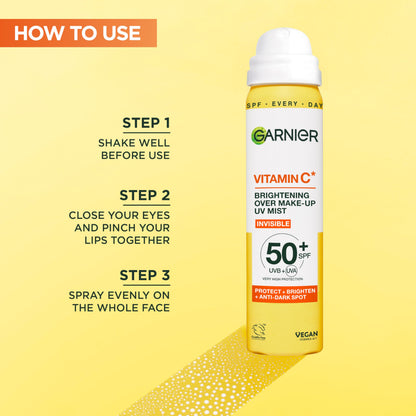 Garnier Vitamin C Serum for Face, Brightening Serum with 4% [Vitamin C + Niacinamide + Salicylic Acid], Dark Spot Reducer & Evens Skin Tone, Suitable for Sensitive Skin, 30ml
