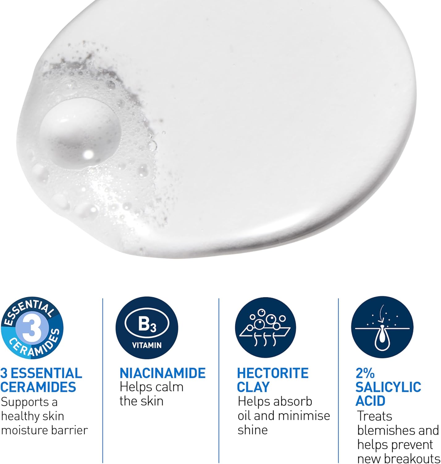 CeraVe Blemish Control Cleanser, 2% Salicylic Acid Face Wash with Niacinamide & 3 Essential Ceramides, Exfoliates & Clears Clogged Pores for Blemish-Prone Skin, Developed with Dermatologists, 236ml
