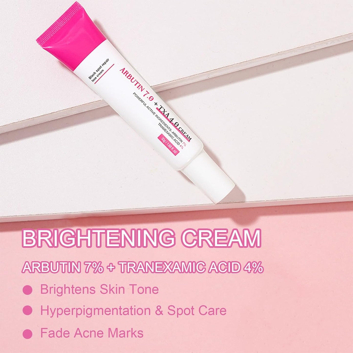 4 Pcs Arbutin 7% + Tranexamic Acid 4% Cream, Dark Spot Remover Hydrating Arbutin Cream, Helps Even Out Skin Tone for A Radiant Look, 4 * 30g