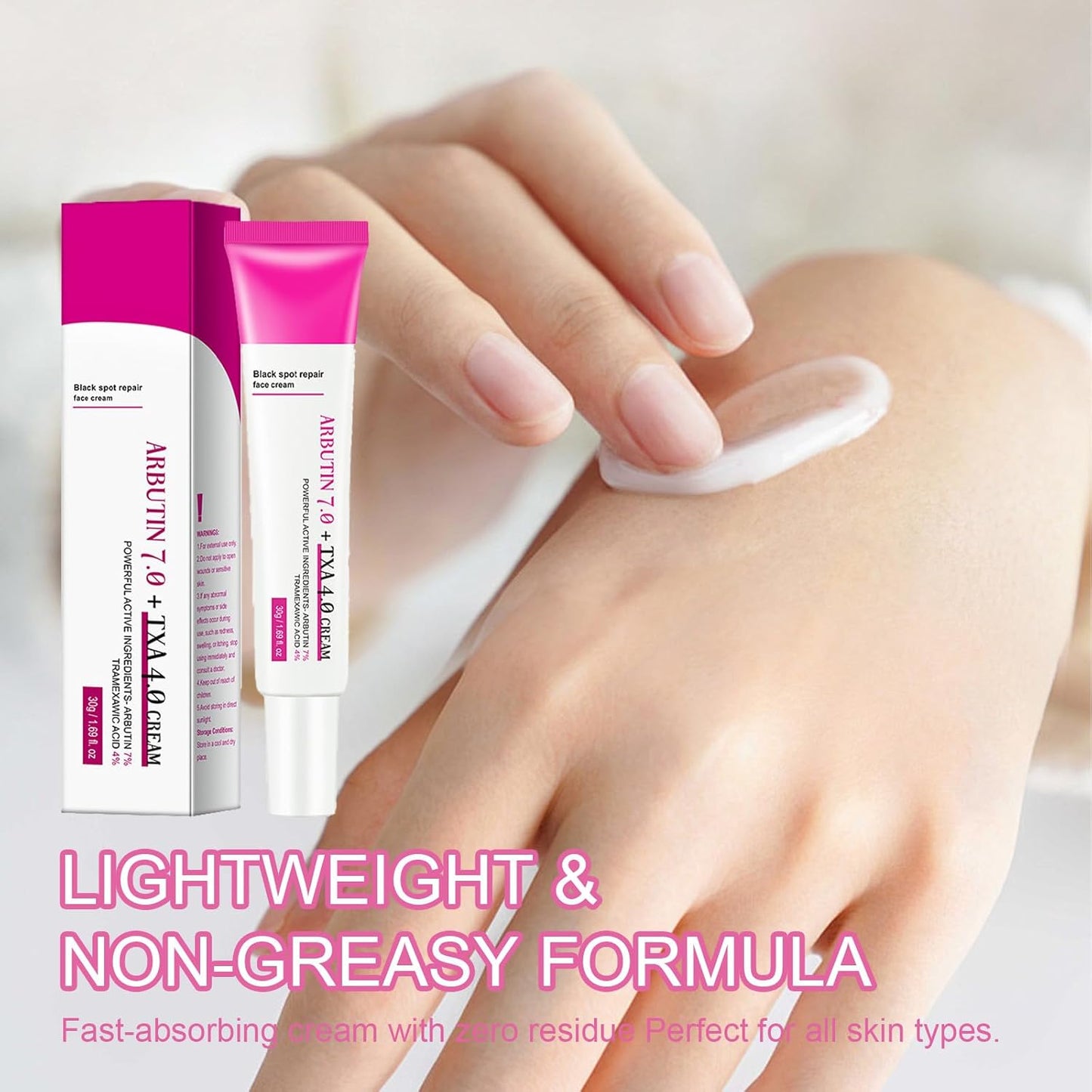 4 Pcs Arbutin 7% + Tranexamic Acid 4% Cream, Dark Spot Remover Hydrating Arbutin Cream, Helps Even Out Skin Tone for A Radiant Look, 4 * 30g