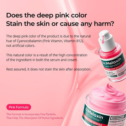 Dr.Melaxin Cemenrete Cyano Pink Spicule Cream With Calcium Vitamin B12 For Under Eyes Skin Dark Circles Fine Lines Puffiness&Eye Bags Cream 1.69 Fl. Oz.