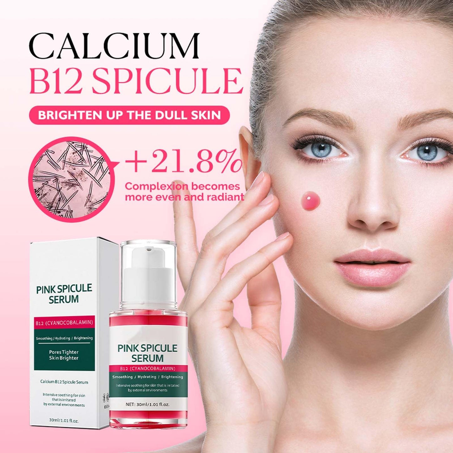 Cyano Pink Spicule Serum + Picotonic Glowing Ampoule Duo - Pore & Spot Skin Care Set - Korean Skin Care Face Serum to Boost Collagen & Brighten Skin, Glass Skin Solution for Smooth Texture 2Pcs