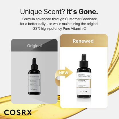 COSRX Advanced Pure Vitamin C 23 Serum 20 ml (Renewal Edition) Korean Vitamin C Serum with Vitamin E & Glutathione for Fine Lines, Uneven Skin Tone & Dull Skin, Korean Skin Care