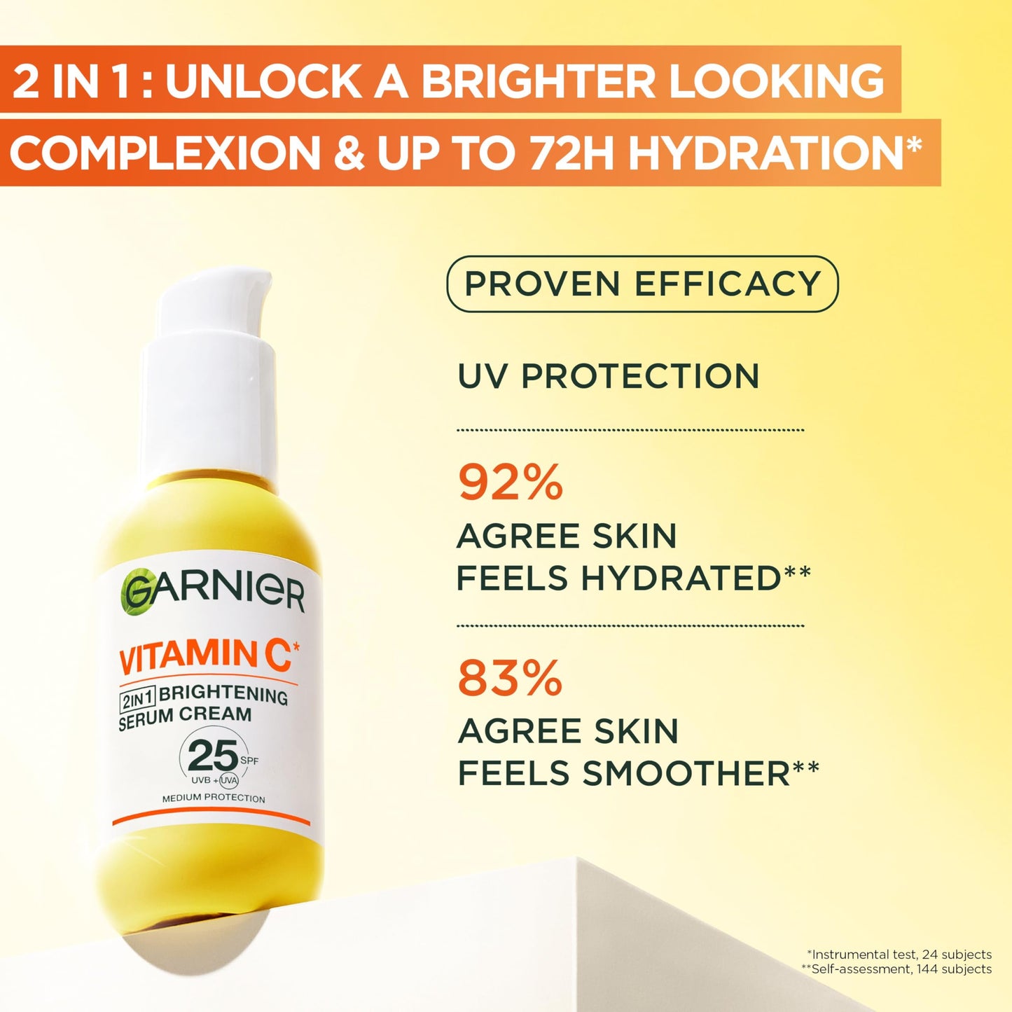 Garnier Vitamin C Serum for Face, Brightening Serum with 4% [Vitamin C + Niacinamide + Salicylic Acid], Dark Spot Reducer & Evens Skin Tone, Suitable for Sensitive Skin, 30ml