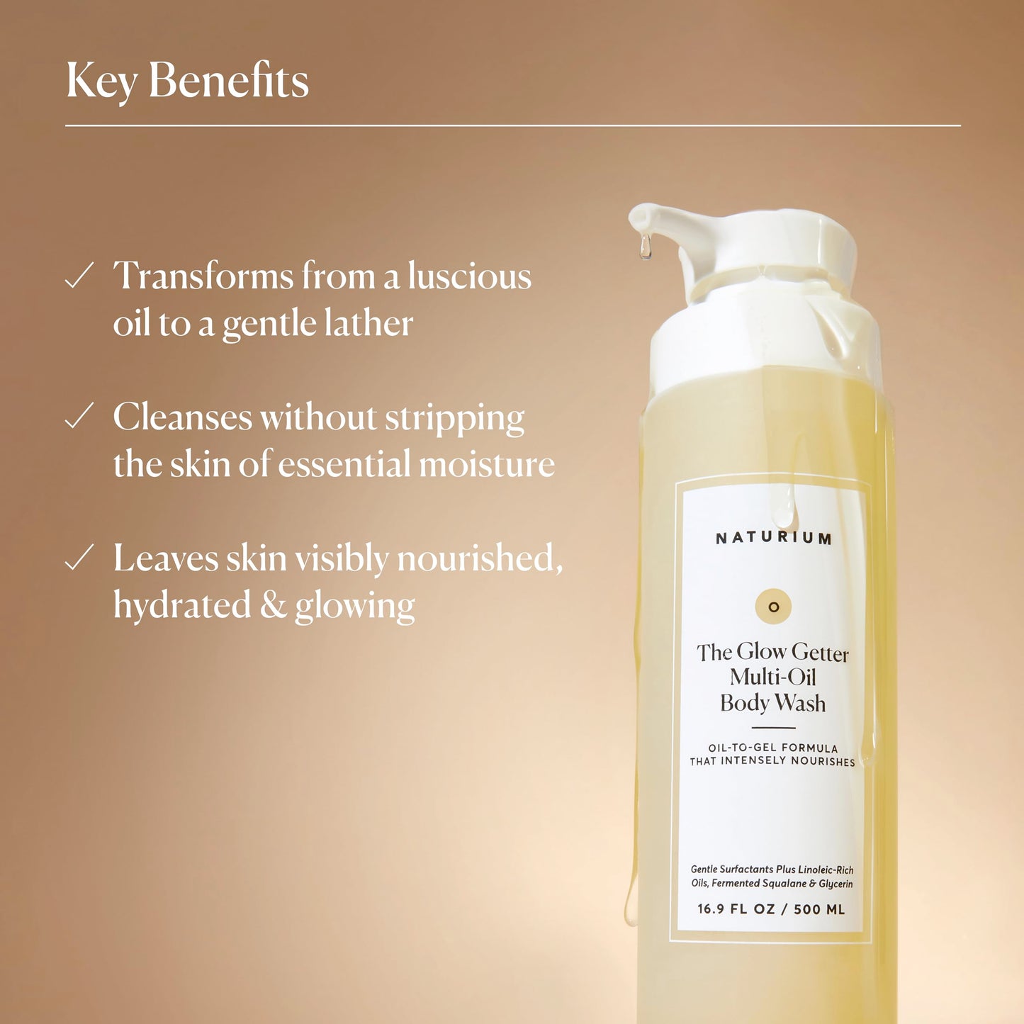 Naturium The Smoother Glycolic Acid Exfoliating Body Wash, Soft & Smoothing Cleanser | 16.9 FL OZ / 500 ML