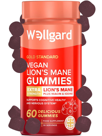 Wellgard Vegan Apple Cider Vinegar Gummies, Gold Standard 1000mg ACV Gummies with Vitamin C, Chromium and Pomegranate, Non-GMO, Gluten-Free & Gelatine-Free