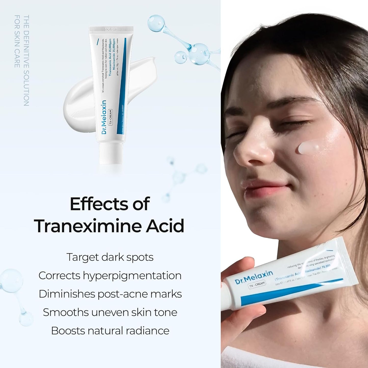 Dr.Melaxin Tx Tranexamic Acid Cream Skin Freckle Cream, Blemishes, Anti-Pigmetation Korean Skin Care Korean Cosmetics 1.69 Fl Oz (50ml) White