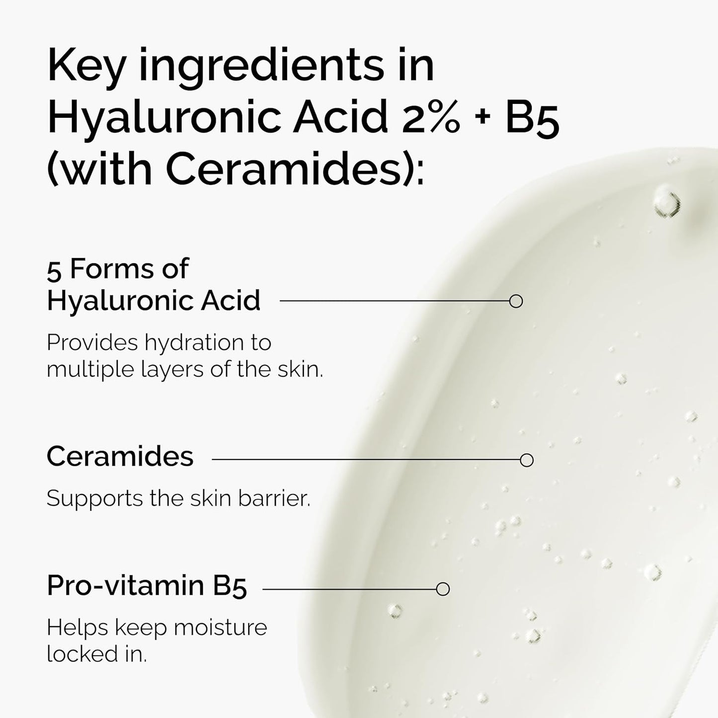 The Ordinary Hyaluronic Acid 2% + B5 (with Ceramides), Multi-Depth Hydration Serum for Plumper, Smoother Skin, 30ml