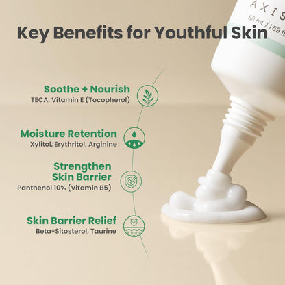 AXIS-Y Panthenol 10 Skin Smoothing Shield Cream Daily Facial Moisturizer Barrier Cream For Long Lasting Hydration & Soothing Vegan Korean Skin Care Face Lotion 1.69 Fl. Oz.