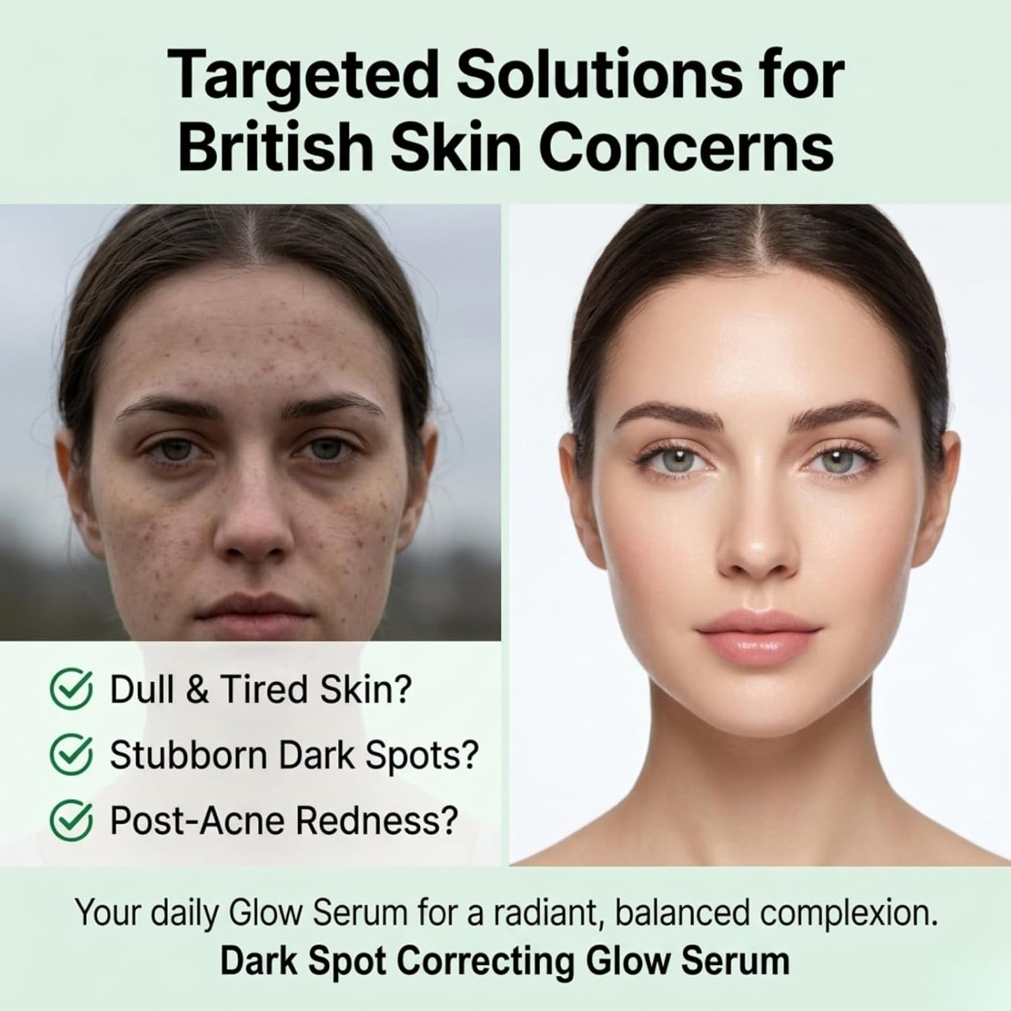 Dark Spot Correcting Glow Serum for Face, Niacinamide Serum for Hyperpigmentation & Skin Brightening, Dark Spot Remover Essence to Fade Pore Marks & Even Skin Tone, Intense Hydrating Formula, 40g*2