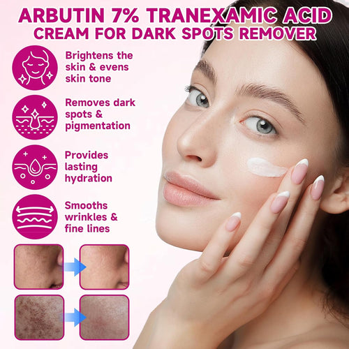 2 Pcs Arbutin 7% + Tranexamic Acid 4% Cream,Moisturiser Arbutin Cream,Dark Spot Remover for Face Uneven Skin Tone