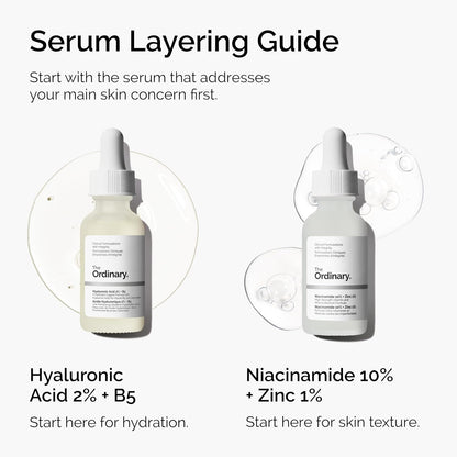 The Ordinary Hyaluronic Acid 2% + B5 (with Ceramides), Multi-Depth Hydration Serum for Plumper, Smoother Skin, 30ml
