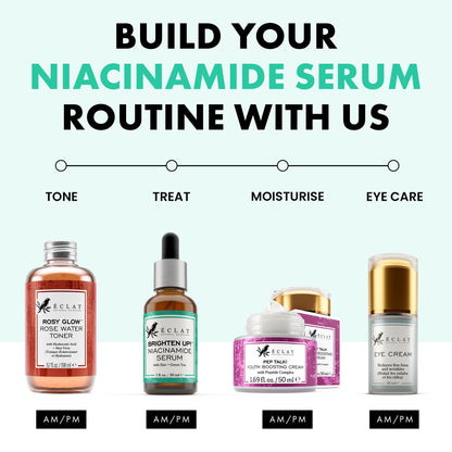 Eclat Skincare Glow Up Vitamin C Serum - Vitamin C Serum for Face with Hyaluronic Acid, Ferulic Acid & Vit E - Skin Brightening Face Care - Anti Aging, Hydrating & Dark Spot Lightening 30ml