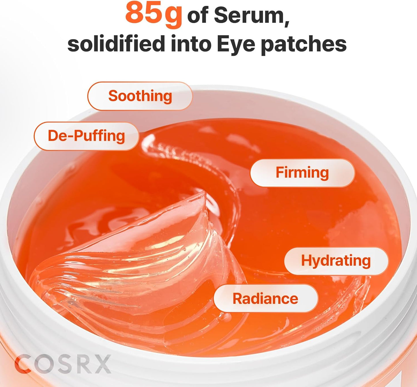 COSRX 5 PDRN Collagen Vitalizing Hydrogel Eye Patch, 60 Patches, Depuffing Under Eye Patches with PDRN, Collagen, Eye Masks for a Smoother, Refreshed-Looking Eye Area, Korean Skincare