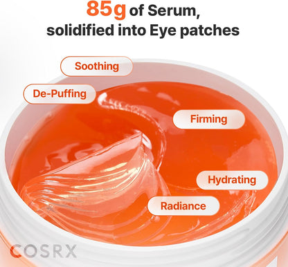 COSRX 5 PDRN Collagen Vitalizing Hydrogel Eye Patch, 60 Patches, Depuffing Under Eye Patches with PDRN, Collagen, Eye Masks for a Smoother, Refreshed-Looking Eye Area, Korean Skincare