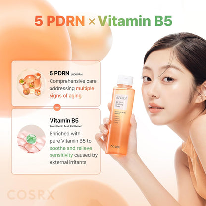 COSRX 5 PDRN B5 Vital Soothing Toner 280mL for Rejuvenating & Soothing Skin with Salmon DNA, Centella, Lactobacillus PDRN & Panthenol, Korean Skin Care