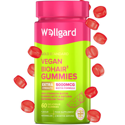 Wellgard Vegan Apple Cider Vinegar Gummies, Gold Standard 1000mg ACV Gummies with Vitamin C, Chromium and Pomegranate, Non-GMO, Gluten-Free & Gelatine-Free