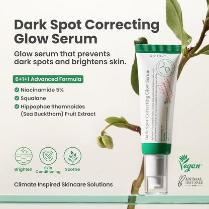 AXIS-Y Dark Spot Correcting Glow Serum - 5% Niacinamide K-Beauty Hyperpigmentation Dark Spot Remover - Vegan Korean Skincare Brightening Face Serum - 50ml/1.69 fl. oz.