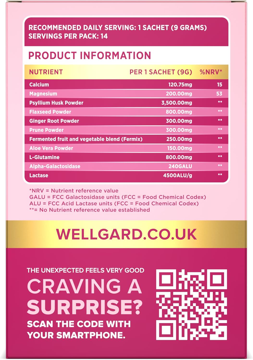 Wellgard 14 Day Gut Ritual - Daily Fibre & Digestive Enzymes Formula to Maintain a Healthy Bowel and Intestinal Transit, 14 Single-Serve Sachets