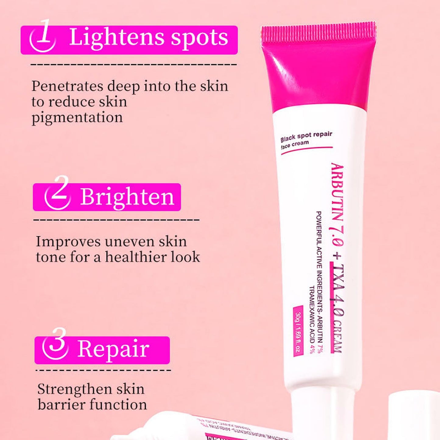 Arbutin 7% + Tranexamic Acid 4% Cream, Skin Brightening Anti Aging Hydrating, Dark Spot Corrector Face Cream for Women, Helps Even Out Skin Tone for A Radiant Look (1)