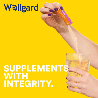 Wellgard Electromight - Advanced Electrolytes Sachets with Magnesium, Iron & Vitamin C, Energy & Muscle Function Supplement, 20 Sachets