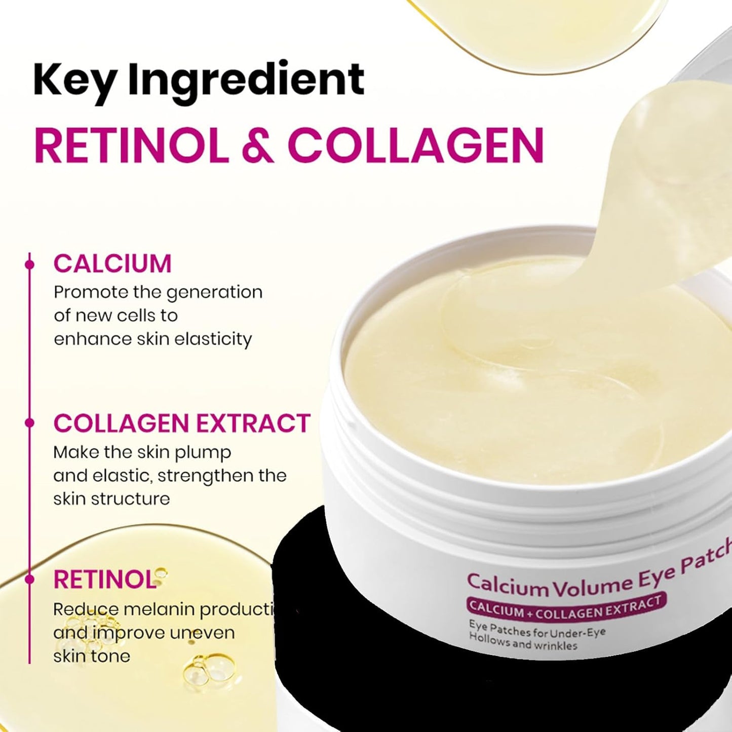 Calcium Multi Balm & Calcium Volume Eye Patches, Korean Advanced Calcium Volume Multi Balm, Under Eye Masks for Puffy Eyes, Reduce Puffiness & Hydrating, Firming Skin, Suitable for Eyes, Lips, Face