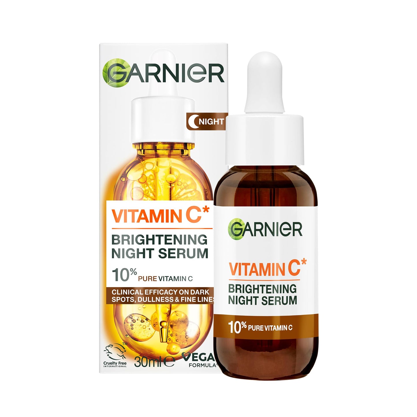 Garnier Vitamin C Serum for Face, Brightening Serum with 4% [Vitamin C + Niacinamide + Salicylic Acid], Dark Spot Reducer & Evens Skin Tone, Suitable for Sensitive Skin, 30ml