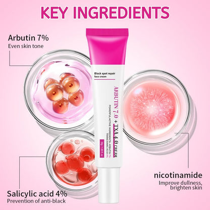 Arbutin 7% + TXA 4% Brightening Cream, Hydrating Face Moisturiser, Dark Spot Remover with Glutathione & Niacinamide, Skin Lightening Cream for Dark Spots, Blemishes, Uneven Tone & Dullness