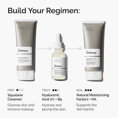 The Ordinary Hyaluronic Acid 2% + B5 (with Ceramides), Multi-Depth Hydration Serum for Plumper, Smoother Skin, 30ml