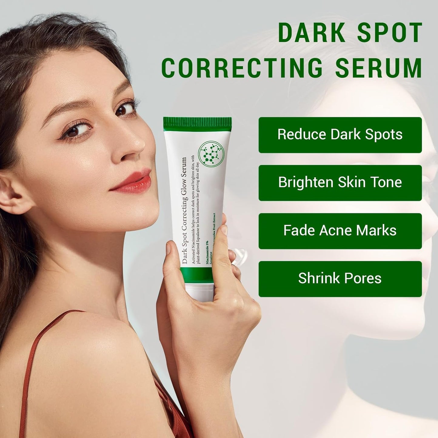 Dark Spot Correcting Glow Serum, Dark Spot Remover for Face Pore Refining, Fades Acne Marks Pits