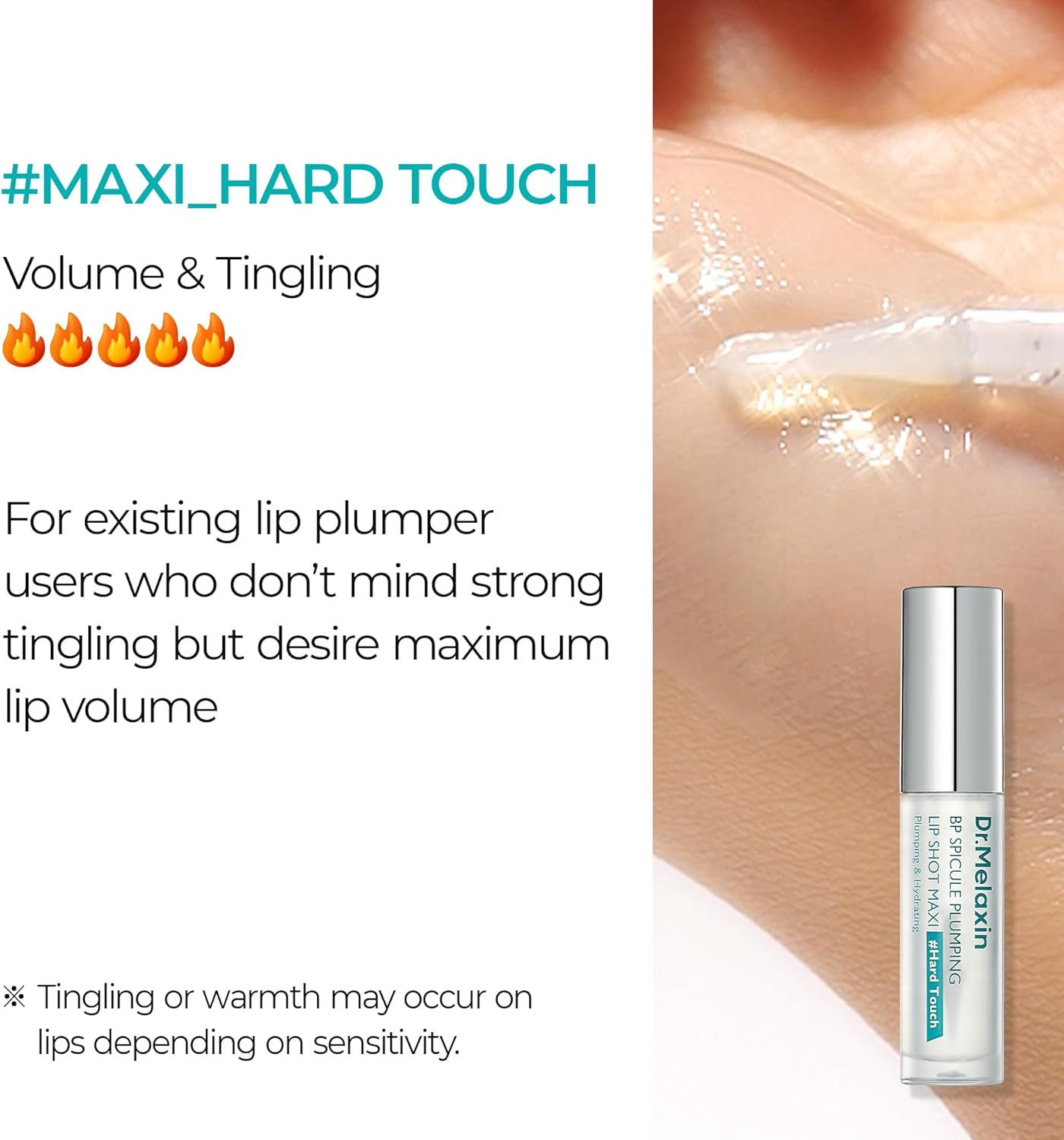 Dr.Melaxin Lip Plumper Gloss Maxi (4ml, BP Spicule) – Intense Volumizing Lip Plumper for Fuller Lips, Noticeable Tingling Effect, Instant Shine & Hydration, K-Beauty