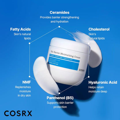 COSRX Skin Barrier Moisturising Body Cream 450ml Ceramide & Hyaluronic Acid Body and Face Cream for Dry Skin, Fragrance Free Hydrating Lotion, Korean Skincare
