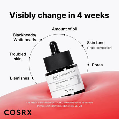 COSRX Niacinamide 15% Face Serum, Minimizing Pores & Sebums, Blemish Treatments for Discoloration, Dark Spots, Enlarged Pores, Anti-aging, 0.67 fl.oz / 20 ml, Animal Testing-Free