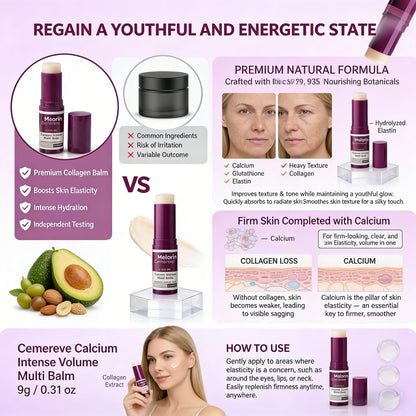 DrMelaxinn Anti-Aging Collagen Stick with Calcium – Multi Balm for Eyes, Face, Neck & Lips, Hydrating Moisturizer (2 PS)