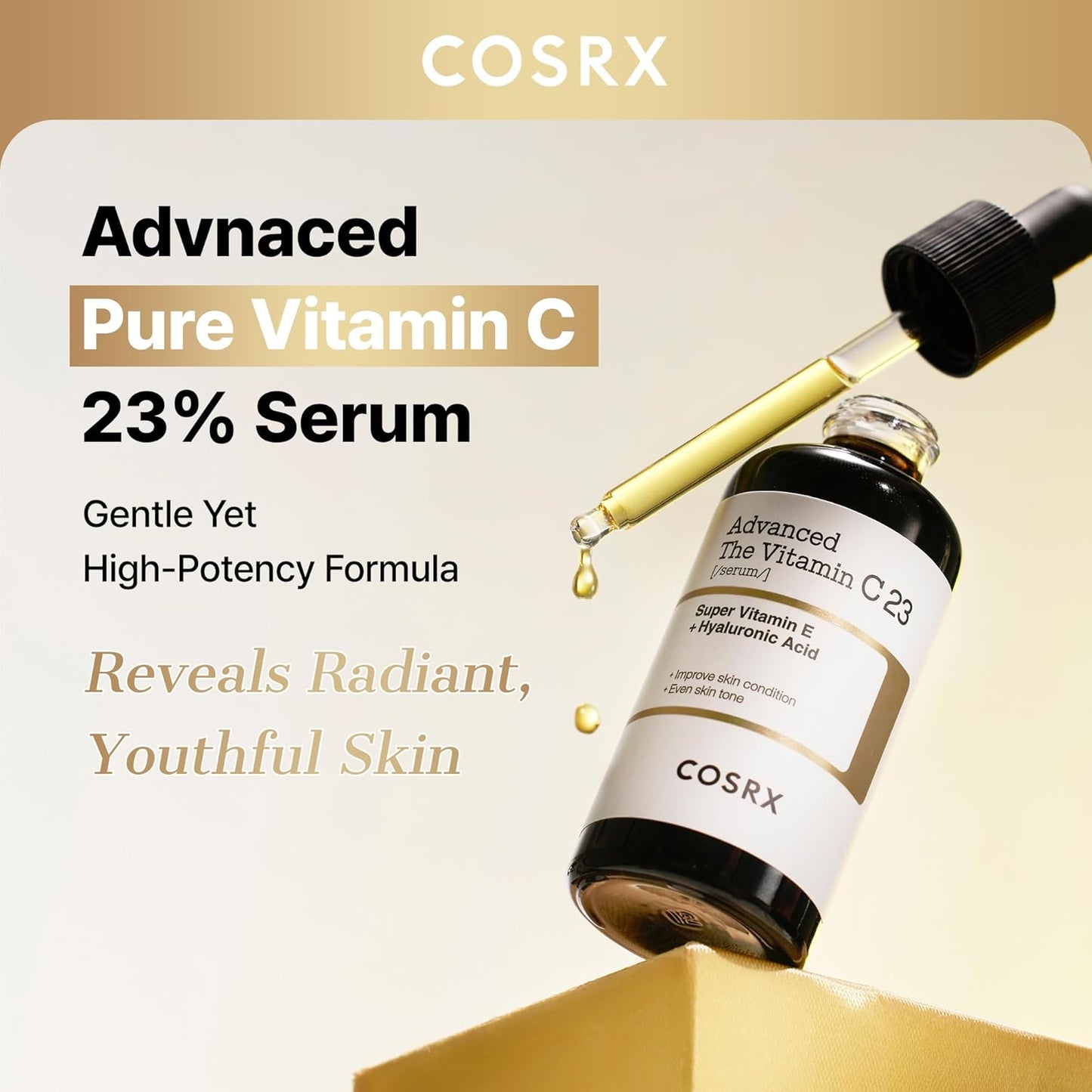 COSRX Advanced Pure Vitamin C 23 Serum 20 ml (Renewal Edition) Korean Vitamin C Serum with Vitamin E & Glutathione for Fine Lines, Uneven Skin Tone & Dull Skin, Korean Skin Care