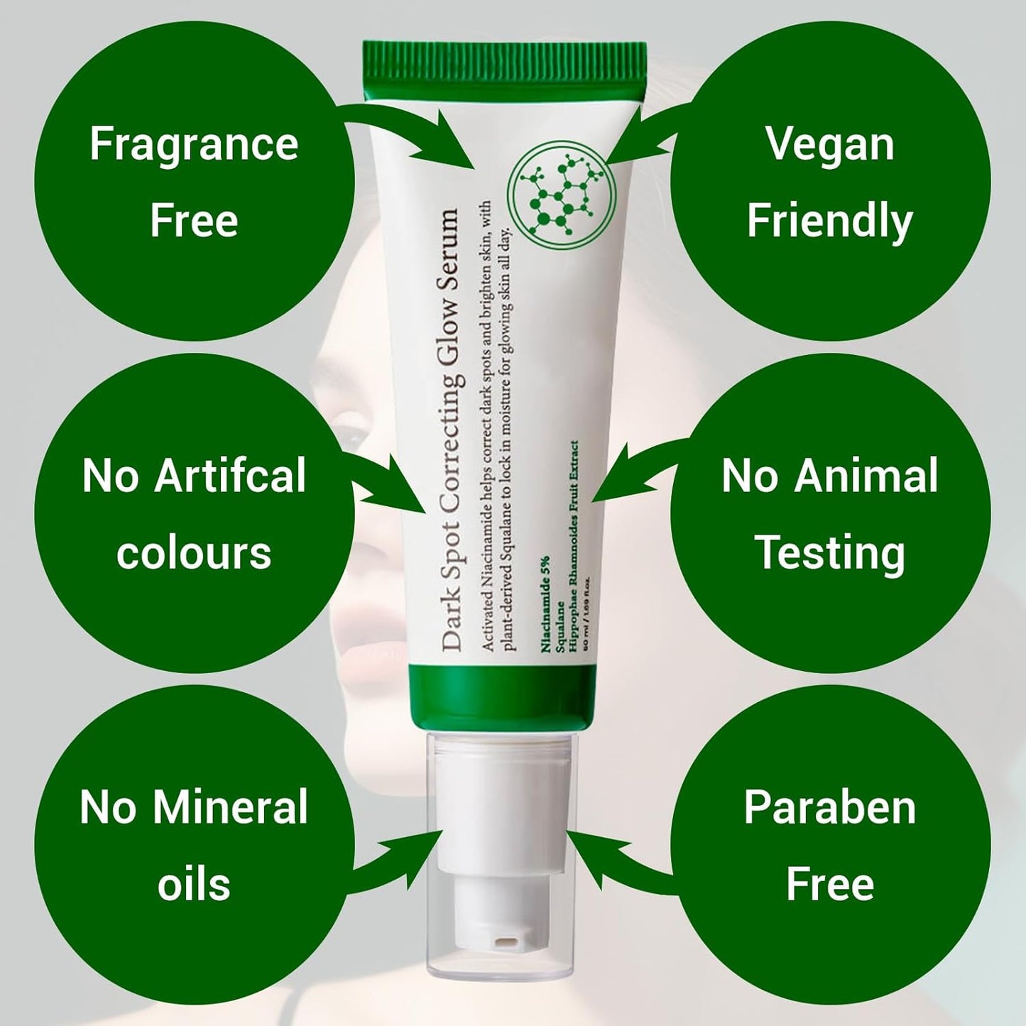 Dark Spot Correcting Glow Serum, Dark Spot Remover for Face Pore Refining, Fades Acne Marks Pits