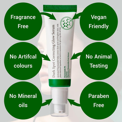 Dark Spot Correcting Glow Serum, Dark Spot Remover for Face Pore Refining, Fades Acne Marks Pits